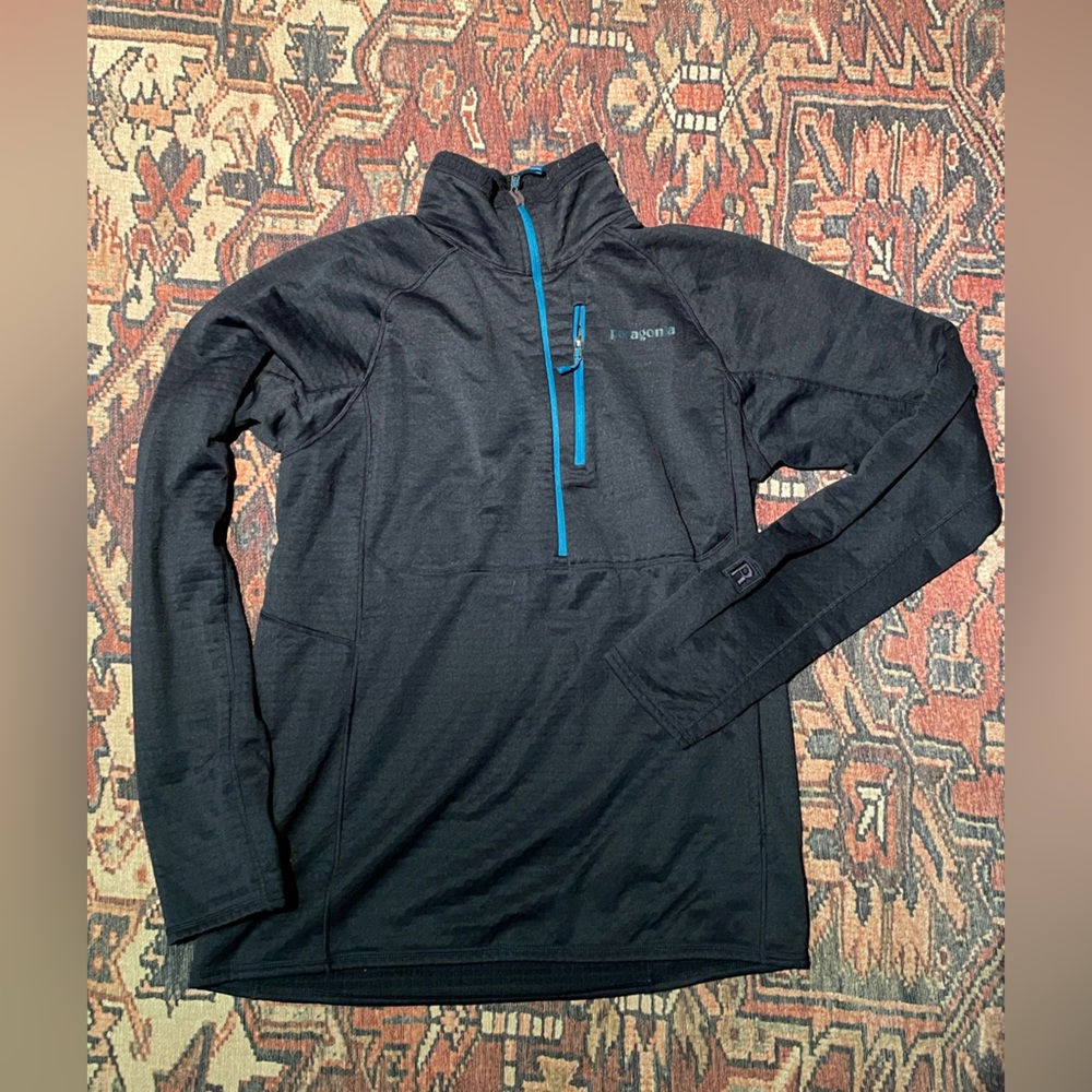 Patagonia Black and Blue Quarter-Zip Pullover